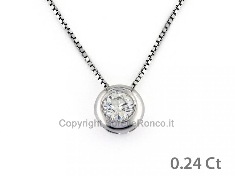 COLLANA PUNTO LUCE DIAMANTE 0.24 CT