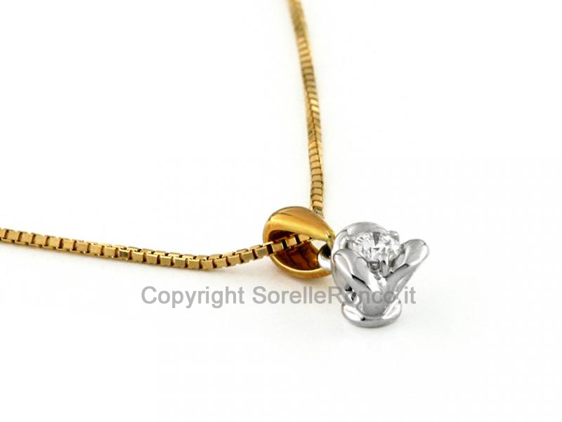 COLLANA ROSETTA DIAMANTE 0.13 CT