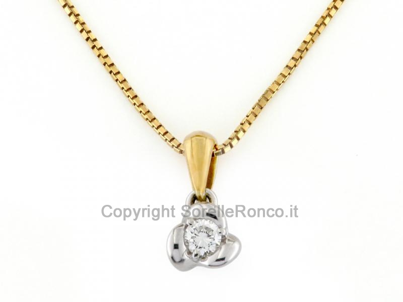 COLLANA ROSETTA DIAMANTE 0.13 CT