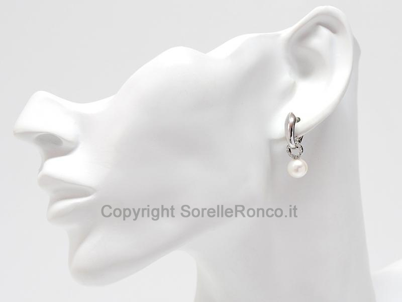 ORECCHINI CON PERLE ACQUA DOLCE Ø 8 MM