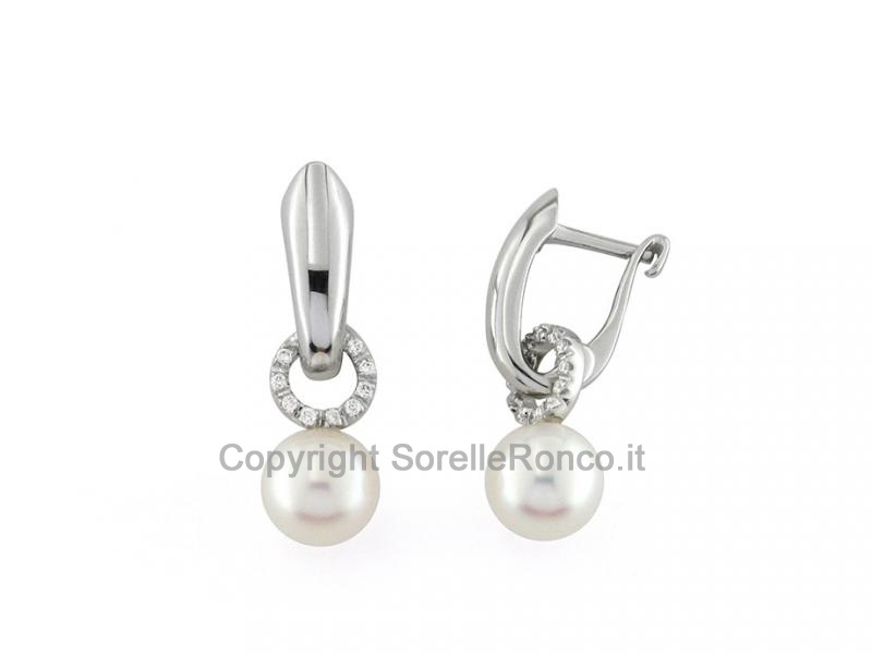 ORECCHINI CON PERLE ACQUA DOLCE Ø 8 MM