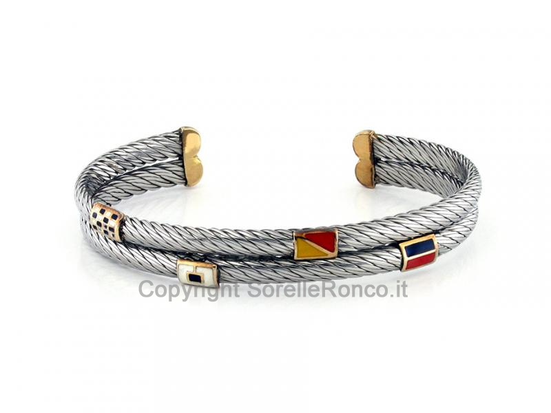 BRACCIALE UNISEX SCHIAVA ACCIAIO E ORO