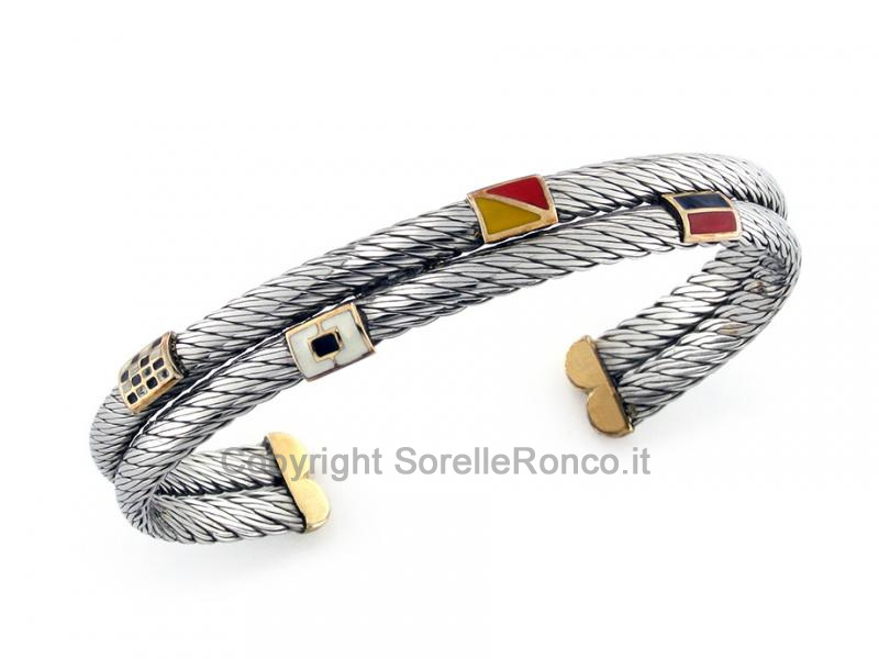 BRACCIALE UNISEX SCHIAVA ACCIAIO E ORO