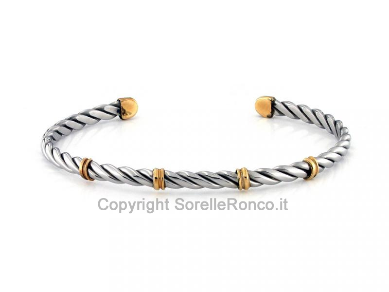 BRACCIALE DONNA ACCIAIO E ORO