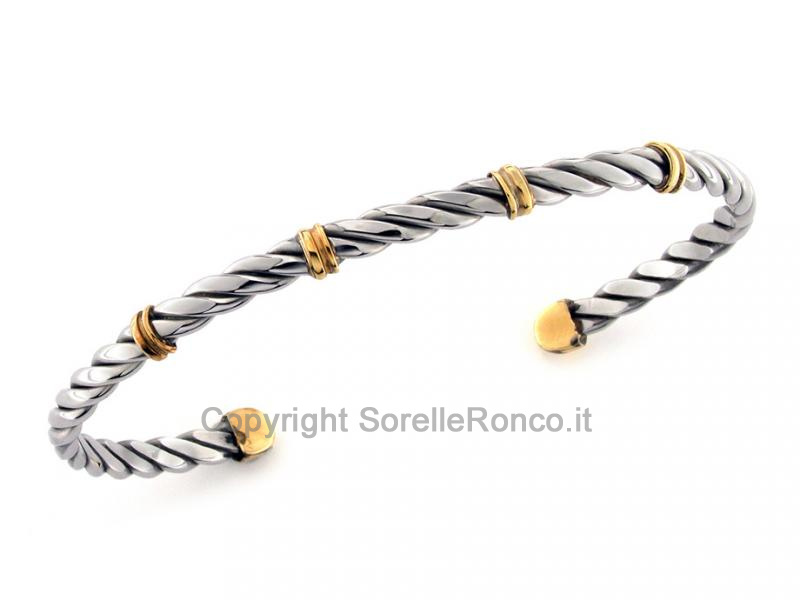 BRACCIALE DONNA ACCIAIO E ORO