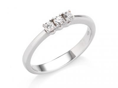 Anello Trilogy Oro e Diamanti 0.18 Ct