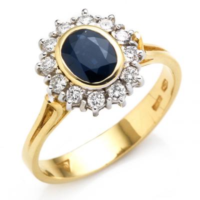 Anello Oro Diamanti e Zaffiro 1.05 Ct