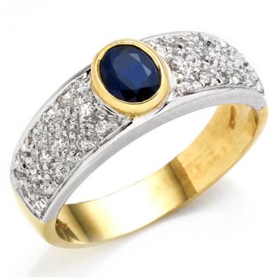 Anello Oro Diamanti e Zaffiro 0.50 Ct