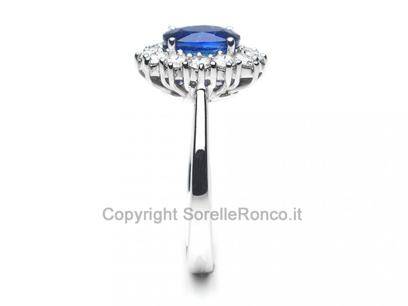 ANELLO ORO DIAMANTI E ZAFFIRO 1.65 CT