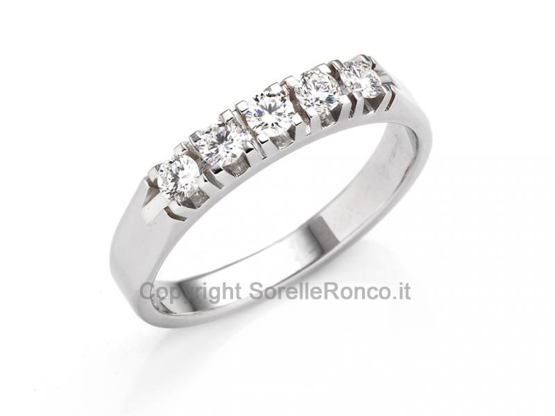 ANELLO RIVIERA ORO E DIAMANTI DA 0.40 CT
