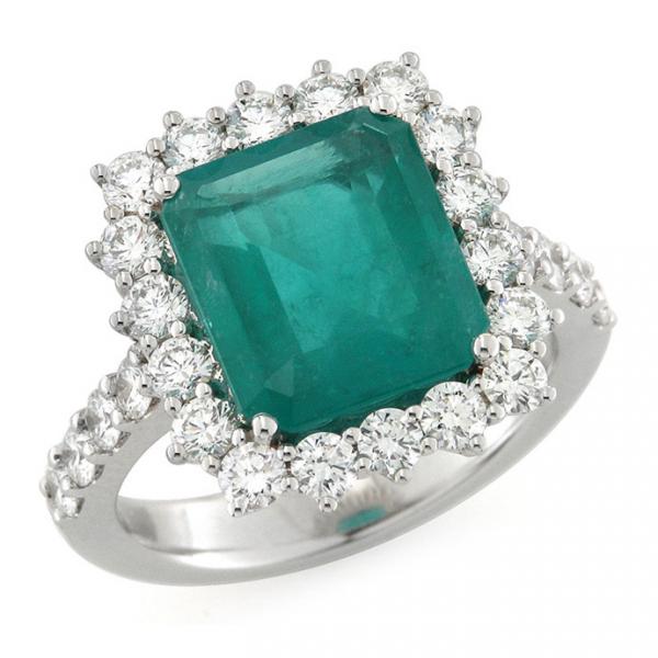 CF01859 - Anello con Smeraldo da 4 CARATI e Diamanti