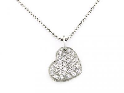 Collana Pendente Cuore e Diamanti 0.48Ct