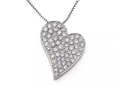 Collana Pendente Cuore e Diamanti 0.90Ct