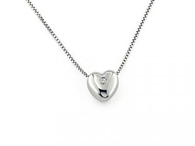 Collana Pendente Cuore Puntoluce 0.01 Ct