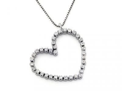 Collana Pendente Cuore e Diamanti 0.30Ct