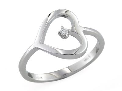 Anello Cuore con Diamante 0.02 Ct