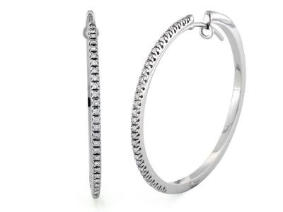 Orecchini Cerchio Oro e Diamanti 0.42 Ct