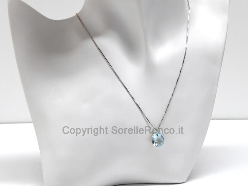 COLLANA CON PENDENTE ACQUAMARINA 3.70 CT