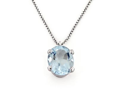 Collana con Pendente Acquamarina 3.70 Ct