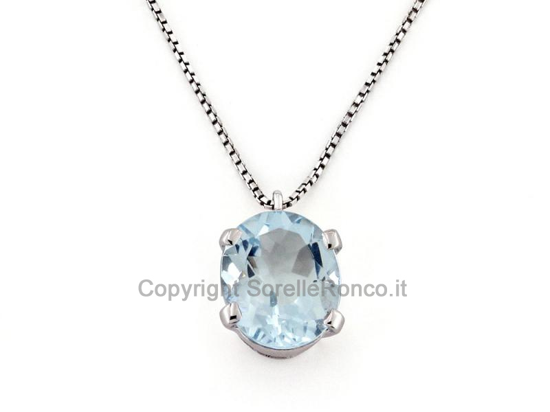 COLLANA CON PENDENTE ACQUAMARINA 3.70 CT