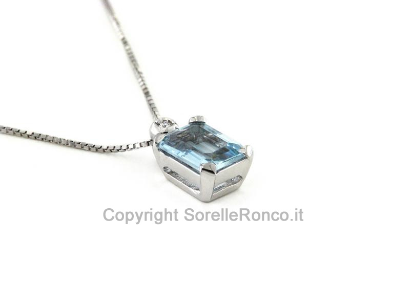 COLLANA CON PENDENTE ACQUAMARINA 1.50 CT