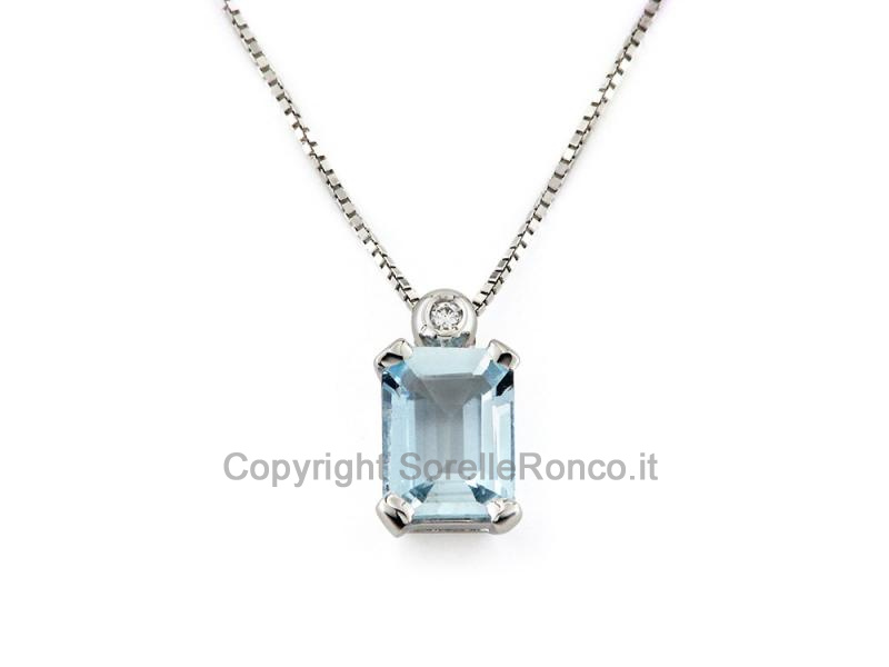 COLLANA CON PENDENTE ACQUAMARINA 1.50 CT