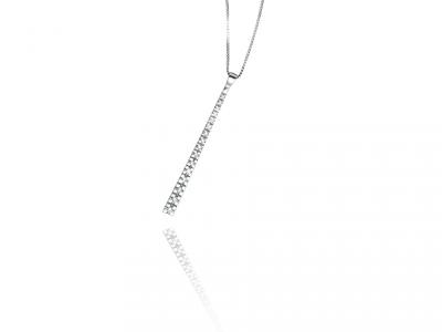 Collana Pendente Oro Bianco 18 Kt e Diamanti