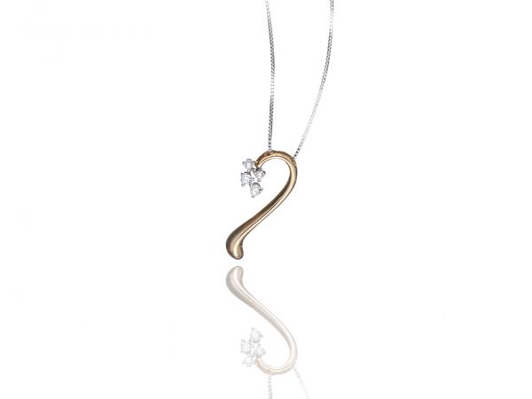 CF01959 - Collana Oro Bianco con Pendente e Diamanti