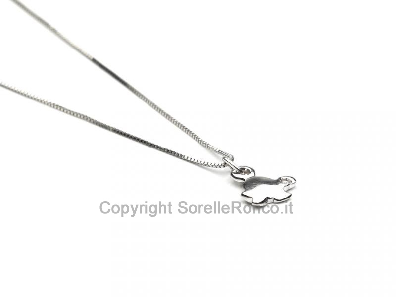 COLLANA PENDENTE TARTARUGA E DIAMANTI 0.01 CT