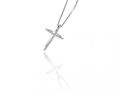 Collana Croce 3D con Brillanti