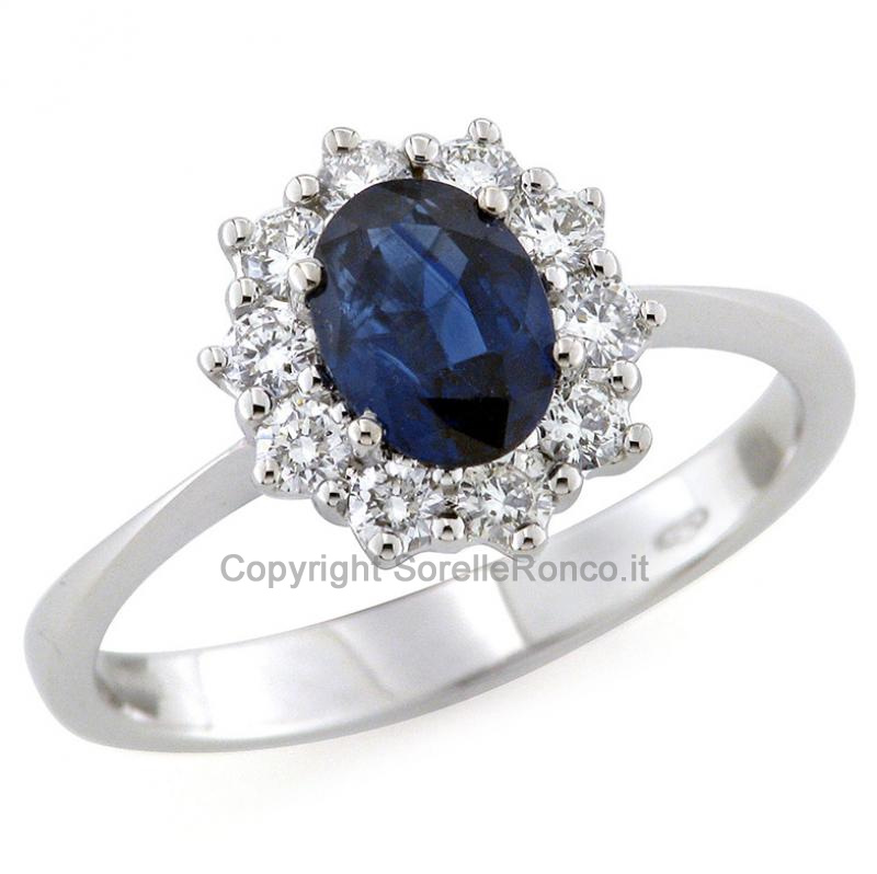 ANELLO ORO DIAMANTI E ZAFFIRO 0.94 CT