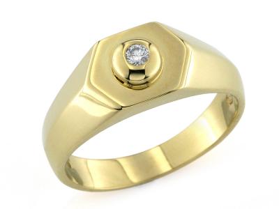 Anello Uomo Oro Giallo e Diamante