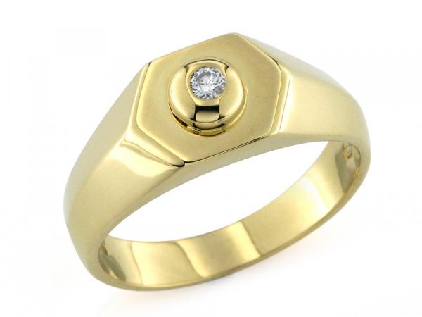 CF02010 - Anello Uomo Oro Giallo e Diamante