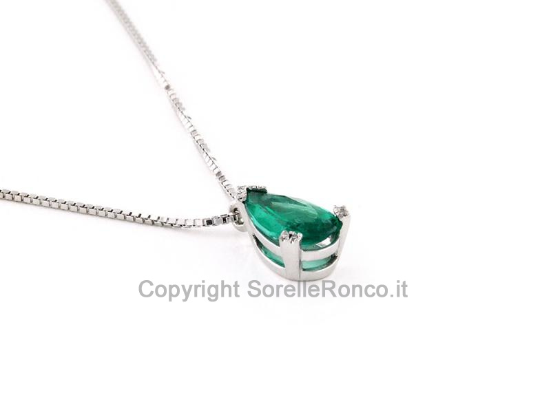 COLLANA DIAMANTI E SMERALDO