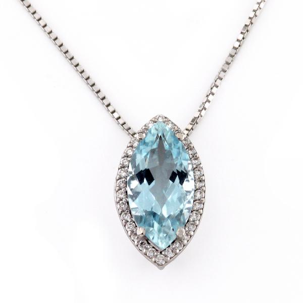 CF02015 - Collana Acquamarina Navette e Brillanti