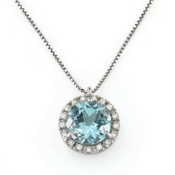 CF02016 - Collana Pendente Diamanti e Acquamarina 1.38 Ct