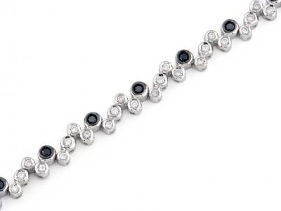 Bracciale Tennis con Diamanti Neri e Bianchi