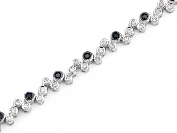 CF02044 - Bracciale Tennis con Diamanti Neri e Bianchi