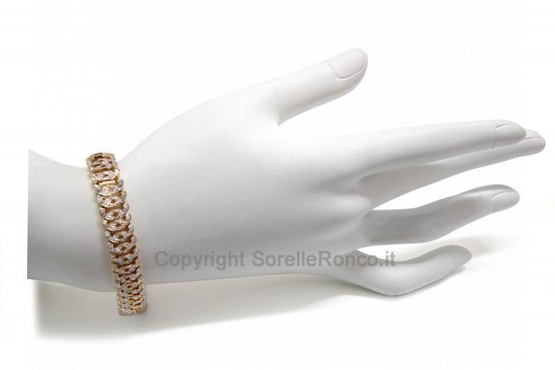 BRACCIALE IN ORO GIALLO E BIANCO CON DIAMANTI