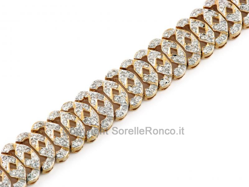 BRACCIALE IN ORO GIALLO E BIANCO CON DIAMANTI