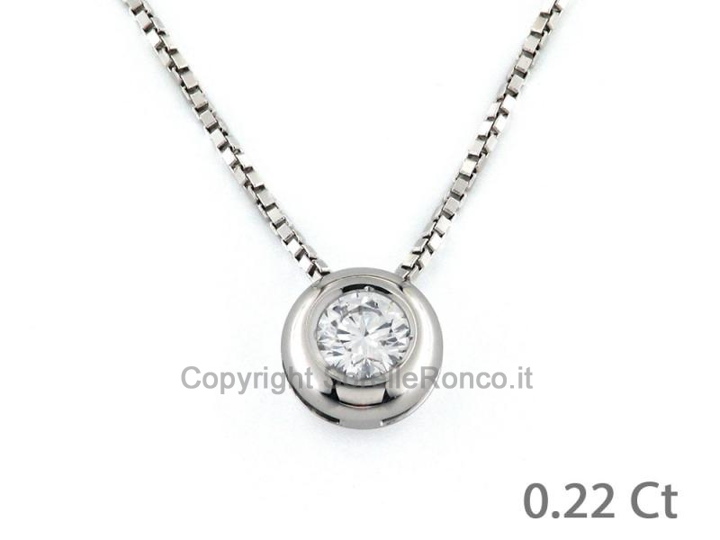 COLLANA PUNTO LUCE DIAMANTE 0.22 CT
