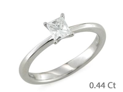 Anello Solitario Rettangolare 0.44 Ct
