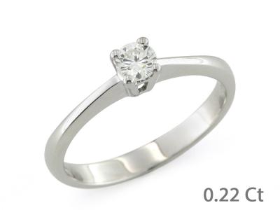 Anello Solitario Rettangolare 0.22 Ct