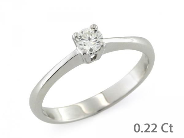 CF02054 - Anello Solitario Rettangolare 0.22 Ct