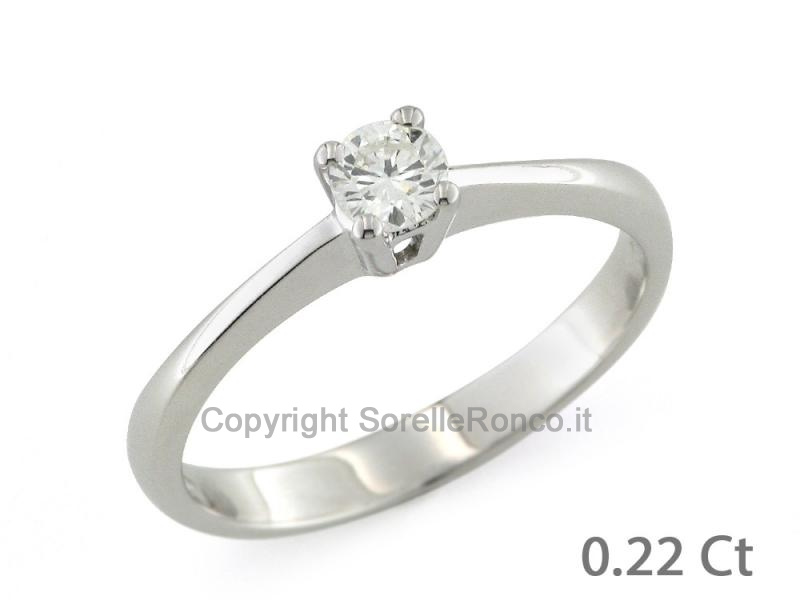 ANELLO SOLITARIO RETTANGOLARE 0.22 CT