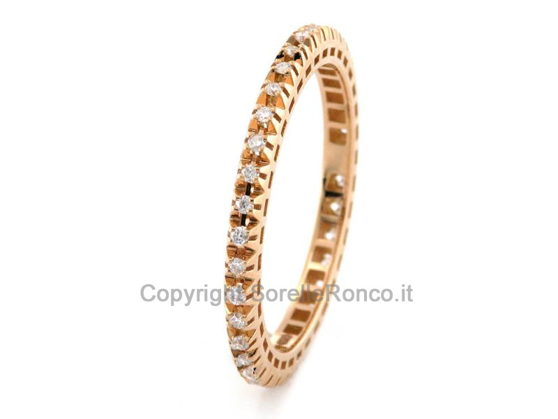 ANELLO ETERNITY ORO ROSA CON DIAMANTI 0.20 CT