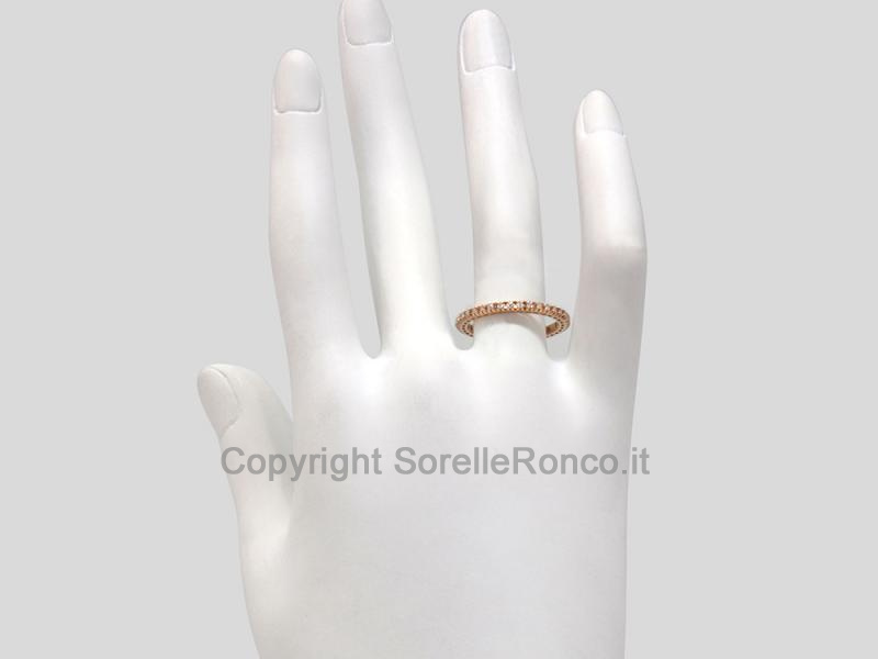 ANELLO ETERNITY ORO ROSA CON DIAMANTI 0.20 CT