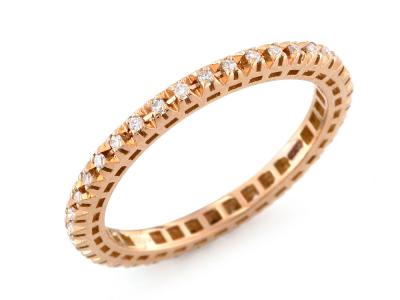 Anello Eternity Oro Rosa con Diamanti 0.20 Ct