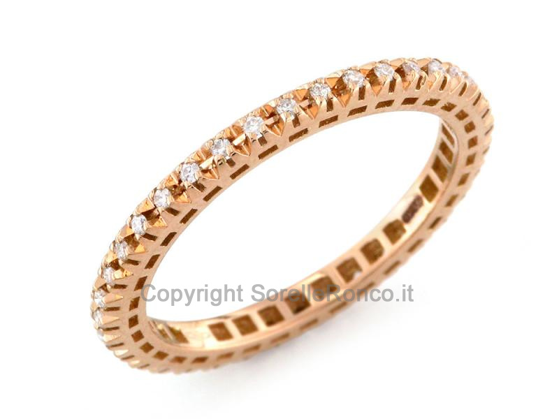 ANELLO ETERNITY ORO ROSA CON DIAMANTI 0.20 CT