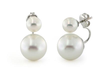 Orecchini Oro Bianco e Perle Akoya e Australia